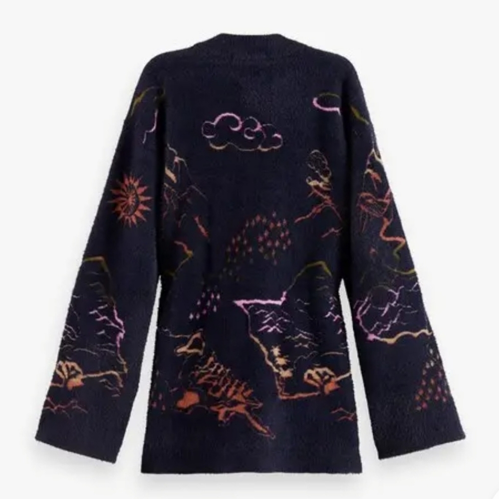Scotch & Soda Unisex Jacquard Kimono Sweater / Knit Cardigan | Sz XL - Picture 7 of 16